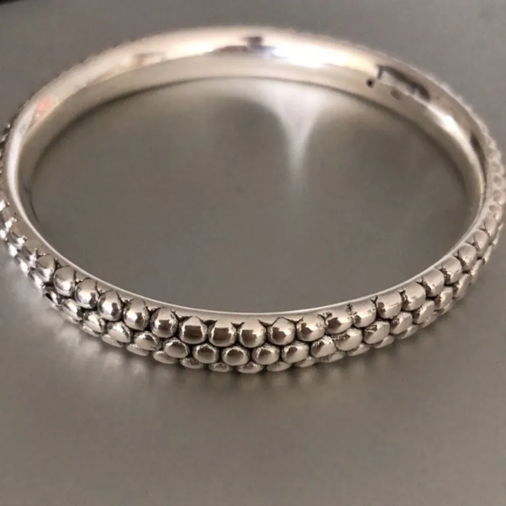 Sterling Silver 925 Popcorn Bangle Electoform Bracelet
